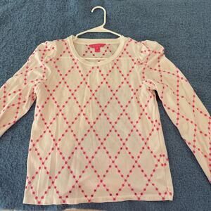 Lilly Pulitzer White Cotton Embroidered Top Pink Detail Size M | Chic Resort Top